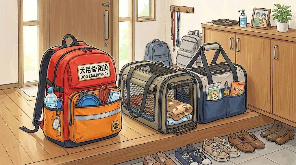 犬用防災セットのイメージイラスト